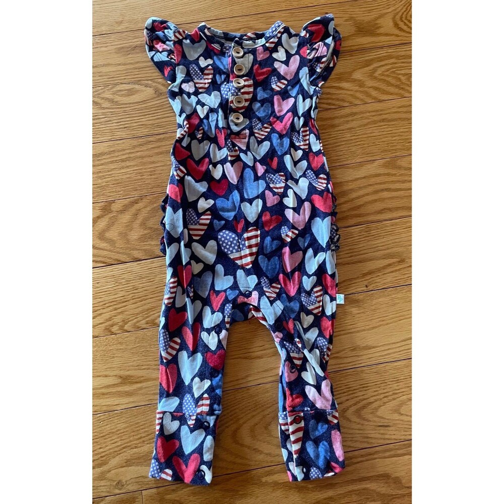 Posh Peanut Liberty Romper - Size: 9-12 Months